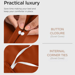 Ameha Duvet 13.5 Tog With Rust Duvet Cover & Matching Pillowcases, Breathable, Bedding Set, Single 135X200Cm - thumbnail 4