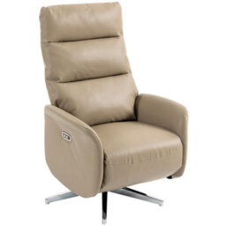 Homcom Electric Recliner Armchair, Swivel Recliner With Type C+Usb, Brown - thumbnail 2