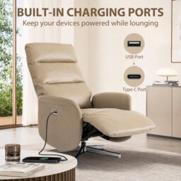 Homcom Electric Recliner Armchair, Swivel Recliner With Type C+Usb, Brown - thumbnail 7