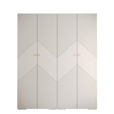 Arte Manhattan Ii Stylish Spacious Hinged Door Wardrobe W2000mm H2370mm D470mm - Elegant White, 4 Doors, 20 Shelves - image 1