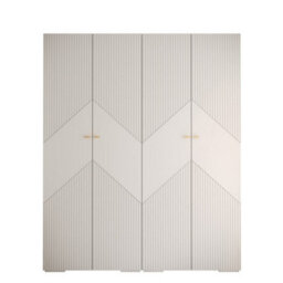 Arte Manhattan Ii Stylish Spacious Hinged Door Wardrobe W2000mm H2370mm D470mm - Elegant White, 4 Doors, 20 Shelves - thumbnail 1