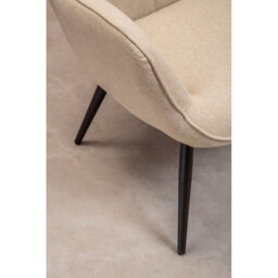 Orsina High Back Natural Fabric Armchair With Black Legs, Versatile Durable Armchair, Easy To Maintain Bucket Chair - thumbnail 9
