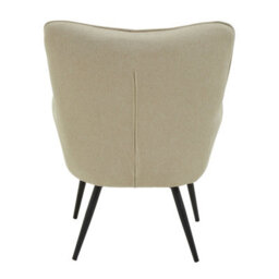 Orsina High Back Natural Fabric Armchair With Black Legs, Versatile Durable Armchair, Easy To Maintain Bucket Chair - thumbnail 4