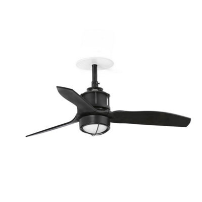 Luminosa Lighting Luminosa Just Recessed 81Cm Ceiling Fan Matt Black 3000K