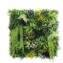 True Products Premium Artificial Green Plant Living Wall Panel 1M X 1M - Amazonian - thumbnail 1