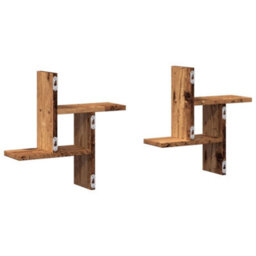 Berkfield Wall Shelves 2 Pcs Old Wood 38X12X38 Cm Engineered Wood - thumbnail 6