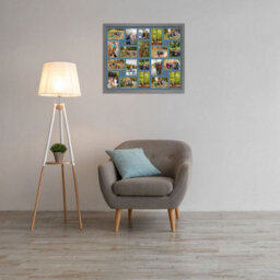 AK Frames 80X70Cm Marble Grey Modern Multi Photo Frame With Pompadour Mount - Holds 20 Apertures (18X) 6X4, (2X) 4X4 Photos - thumbnail 3