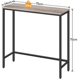 Grey Console Table Compact Display Table Sofa Table 75 X 24 X 75 Cm Entryway - thumbnail 2