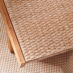 Furniturebox Uk Nata Sun Lounger Sofa - Solid Wood Brown Rattan And Black Metal - Adjustable Back - For Gardens, Patios & Decks - thumbnail 5