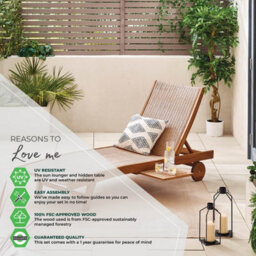 Furniturebox Uk Nata Sun Lounger Sofa - Solid Wood Brown Rattan And Black Metal - Adjustable Back - For Gardens, Patios & Decks - thumbnail 9