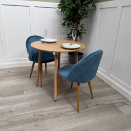 Life Interiors Lucia Dining Set With Round Table And Set Of 2 Lucia Velvet Dining Chairs - thumbnail 3