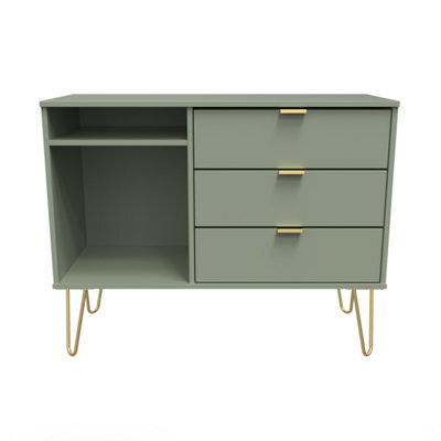 Fuji 3 Drawer Tv Unit In Reed Green (Ready Assembled) - image 1