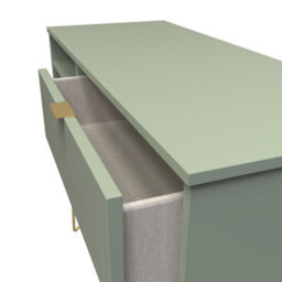 Fuji 3 Drawer Tv Unit In Reed Green (Ready Assembled) - thumbnail 5
