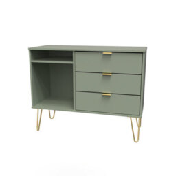 Fuji 3 Drawer Tv Unit In Reed Green (Ready Assembled) - thumbnail 3