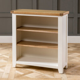 The Furniture Market Cheshire Cream Painted Small Low Compact Adjustable 2 Shelf Bookcase - thumbnail 4