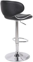 Lamboro Carcaso Kitchen Bar Stools Pair Black, Adjustable Swivel Gas Lift, Chrome Base, For Breakfast Bar Or Kitchen - thumbnail 4