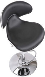 Lamboro Carcaso Kitchen Bar Stools Pair Black, Adjustable Swivel Gas Lift, Chrome Base, For Breakfast Bar Or Kitchen - thumbnail 6
