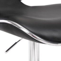 Lamboro Carcaso Kitchen Bar Stools Pair Black, Adjustable Swivel Gas Lift, Chrome Base, For Breakfast Bar Or Kitchen - thumbnail 7