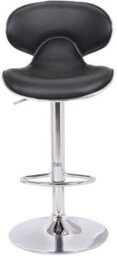 Lamboro Carcaso Kitchen Bar Stools Pair Black, Adjustable Swivel Gas Lift, Chrome Base, For Breakfast Bar Or Kitchen - thumbnail 3