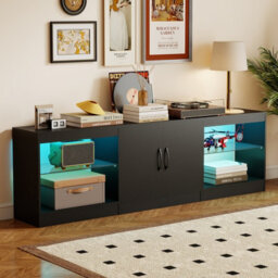 "Gainoom Modular Tv Stand For 85"" Tvs 3-In-1 Entertainment Center 3-Piece Modern Media Console Cabinets Black" - thumbnail 3