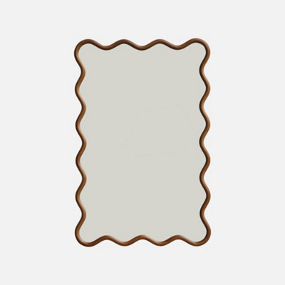 Sweeek - Organic Mirror Rubberwood Walnut Coloured 92.5X61 Cm - Ruby - image 1