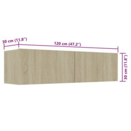 Vidaxl Tv Cabinet Sonoma Oak 120X30X30 Cm Engineered Wood - thumbnail 8