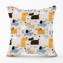 Warren Reed Designer Hand Drawn Dogs Outdoor Cushion 45Cm X 45Cm - thumbnail 1