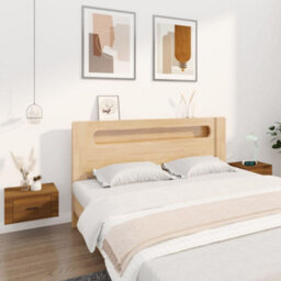 Berkfield Wall-Mounted Bedside Cabinets 2 Pcs Brown Oak 50X36X25 Cm - thumbnail 1