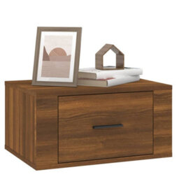 Berkfield Wall-Mounted Bedside Cabinets 2 Pcs Brown Oak 50X36X25 Cm - thumbnail 4