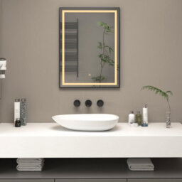 Royal Bathrooms Oslo 600 X 800mm Black Aluminum Framed Led Bathroom Led Mirror With Demister Pad & Touch Sensor - thumbnail 9