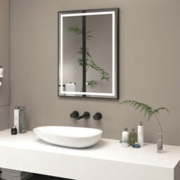 Royal Bathrooms Oslo 600 X 800mm Black Aluminum Framed Led Bathroom Led Mirror With Demister Pad & Touch Sensor - thumbnail 1