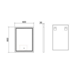 Royal Bathrooms Oslo 600 X 800mm Black Aluminum Framed Led Bathroom Led Mirror With Demister Pad & Touch Sensor - thumbnail 5