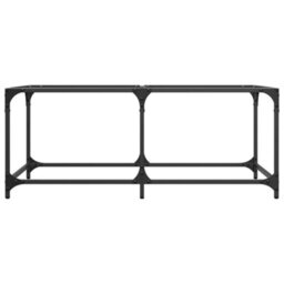 Berkfield Coffee Table With Transparent Glass Top 98.5X50X40 Cm Steel - thumbnail 4