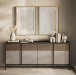 FurniComp LTD Furnicomp Venice 4 Door Grey And Mercure Oak Large Sideboard - thumbnail 1