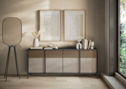 FurniComp LTD Furnicomp Venice 4 Door Grey And Mercure Oak Large Sideboard - thumbnail 3