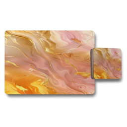 Benjamin Tate Design Gilded Marble Placemats And Coasters Set Designer Artwork Gold Tones Limited Edition - thumbnail 1