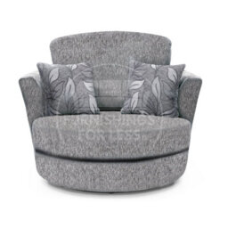Furnishings For Less UK Byron Dundee Chenille Fabric Swivel Chair 360 Rotation Foam Light Grey