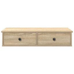 Berkfield Wall Shelf With Drawers Sonoma Oak 80X31X17 Cm Engineered Wood - thumbnail 4