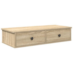 Berkfield Wall Shelf With Drawers Sonoma Oak 80X31X17 Cm Engineered Wood - thumbnail 2