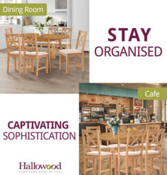 Hallowood Furniture Aston Butterfly Extending Table With 6 Cross Back Oak Chairs In Beige Seat Pad - thumbnail 6