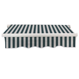 Sundaze 2X1.5M Garden Awning Replacement Fabric Top Cover Front Valance Green-White - thumbnail 1
