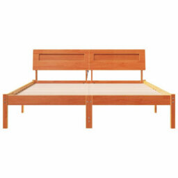 Berkfield Modern With Led Strip Lights Wax Brown 150 X 200 Cm Solid Pine Wood - thumbnail 5