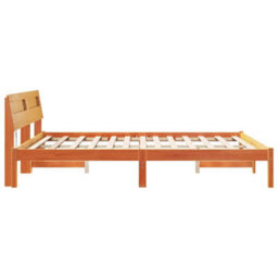 Berkfield Modern With Led Strip Lights Wax Brown 150 X 200 Cm Solid Pine Wood - thumbnail 6