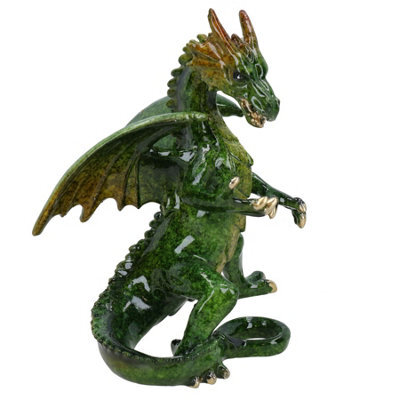 AB Tools Green Standing Dragon Resin Fantasy Sculpture Statue House Ornament Figurine - image 1