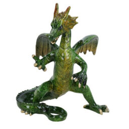 AB Tools Green Standing Dragon Resin Fantasy Sculpture Statue House Ornament Figurine - thumbnail 3
