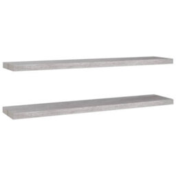 Vidaxl Floating Wall Shelves 2 Pcs Concrete Grey 120X23.5X3.8 Cm Mdf - thumbnail 2