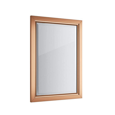 Ibathuk Mirana Copper Framed Mirror, Modern Wall Hung Bevelled Mirror For Bathroom Or Living Spaces, Bathroom Wall Mirror - image 1