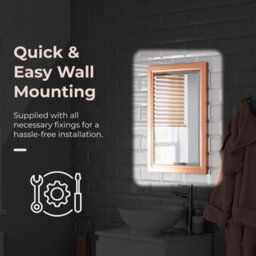 Ibathuk Mirana Copper Framed Mirror, Modern Wall Hung Bevelled Mirror For Bathroom Or Living Spaces, Bathroom Wall Mirror - thumbnail 5