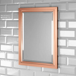Ibathuk Mirana Copper Framed Mirror, Modern Wall Hung Bevelled Mirror For Bathroom Or Living Spaces, Bathroom Wall Mirror - thumbnail 6