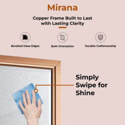 Ibathuk Mirana Copper Framed Mirror, Modern Wall Hung Bevelled Mirror For Bathroom Or Living Spaces, Bathroom Wall Mirror - thumbnail 3